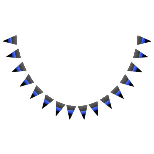 Thin Blue Line Police Bunting Flags