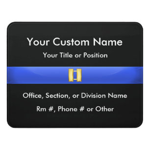 Thin Blue Line Police Captain Door Sign