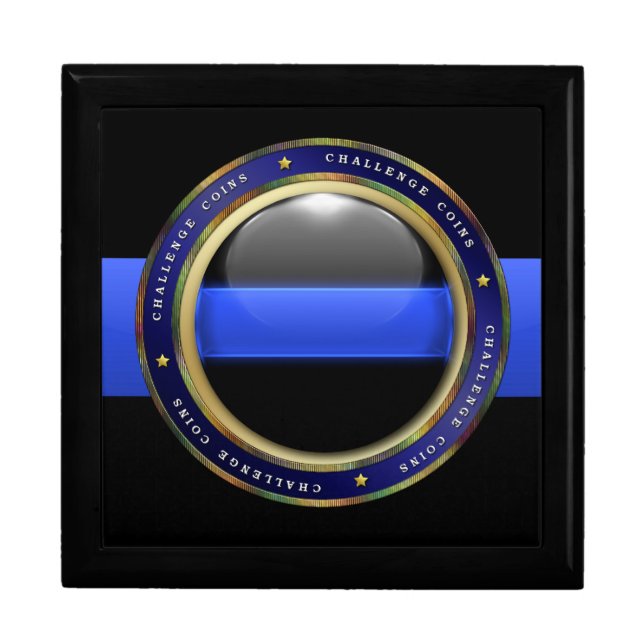 Thin Blue Line - Police Challenge Coin Box (Front)