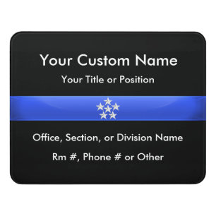 Thin Blue Line Police Chief Door Sign