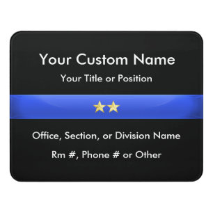 Thin Blue Line Police Chief Door Sign