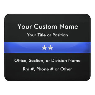 Thin Blue Line Police Chief Door Sign