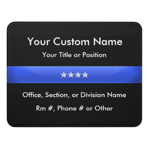 Thin Blue Line Police Chief Door Sign
