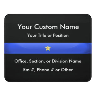 Thin Blue Line Police Chief Door Sign