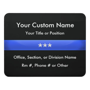 Thin Blue Line Police Chief Door Sign