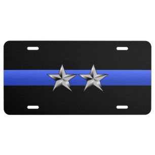 Thin Blue Line - Police Chief Rank Insignia License Plate