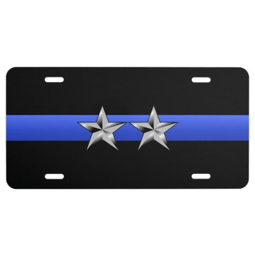Thin Blue Line _ Police Chief Rank Insignia License Plate