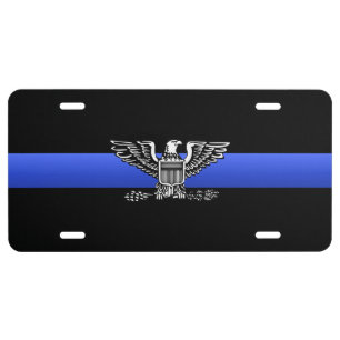Thin Blue Line - Police Chief Rank Insignia License Plate