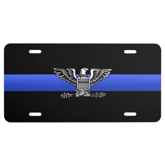 Boston Police First In Nation 1854 Emblem Blue Line Flag Aluminum License Plate 