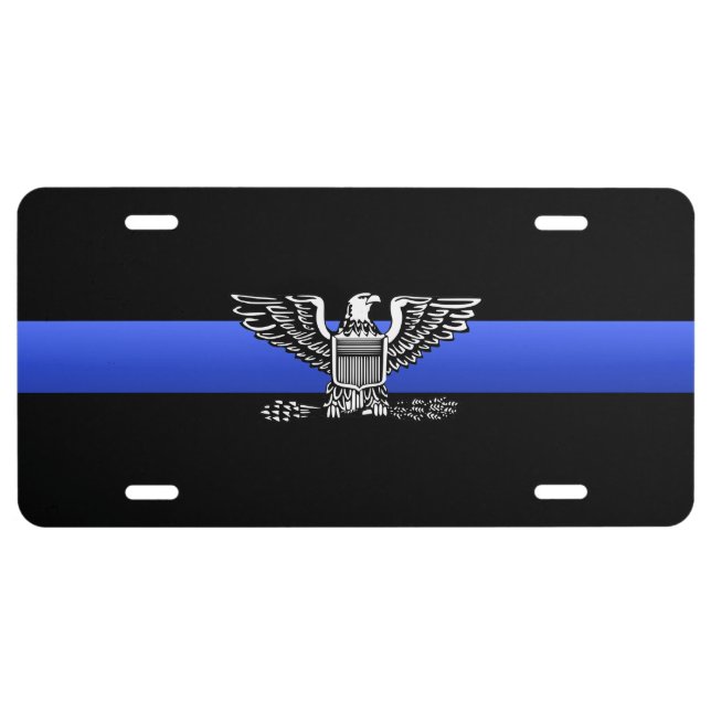 Thin Blue Line - Police Chief Rank Insignia License Plate (Front)