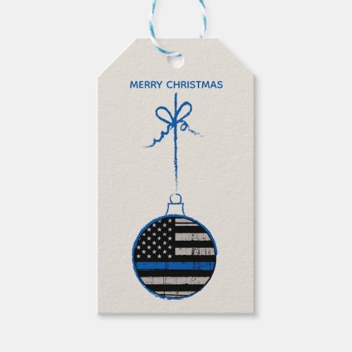 Thin Blue Line _ Police Christmas Law Enforcement Gift Tags
