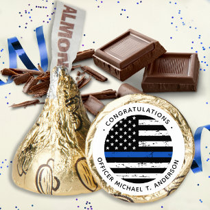 Thin Blue Line Police Congratulations Personalized Hershey®'s Kisses®