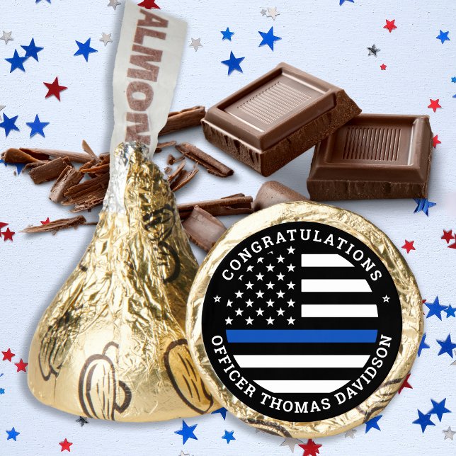 Thin Blue Line Police Congratulations Personalized Hershey®'s Kisses® (Creator Uploaded)