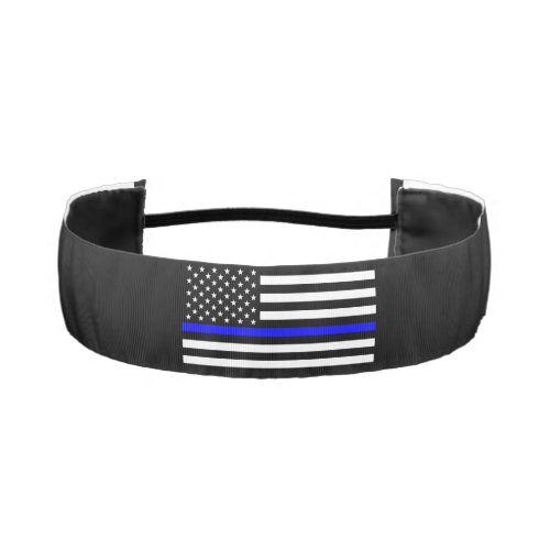 Thin Blue Line Police Cops American Flag Athletic Headband