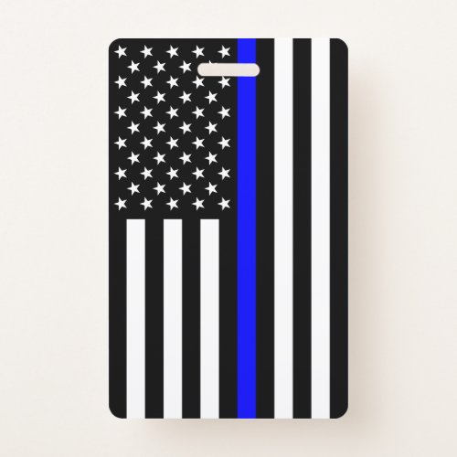 Thin Blue Line Police Cops American Flag Badge