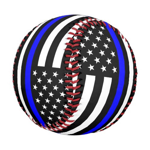 Thin Blue Line Police Cops American Flag Baseball