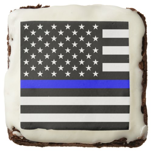 Thin Blue Line Police Cops American Flag Brownie