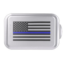 Thin Blue Line Police Cops American Flag Cake Pan