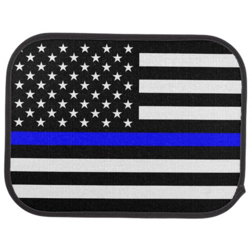 Thin Blue Line Police Cops American Flag Car Floor Mat