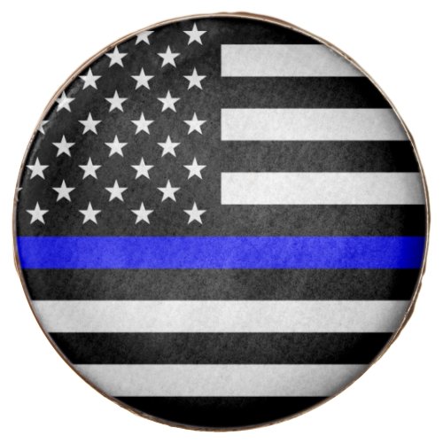 Thin Blue Line Police Cops American Flag Chocolate Covered Oreo