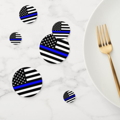 Thin Blue Line Police Cops American Flag Confetti