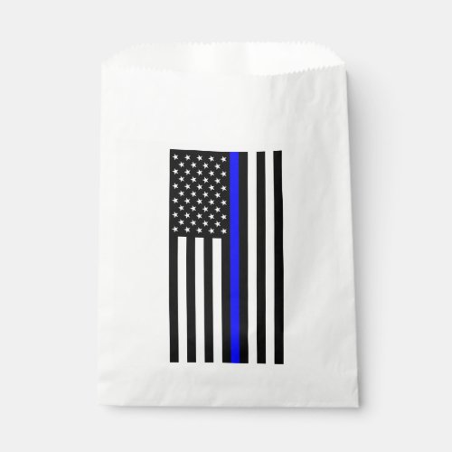 Thin Blue Line Police Cops American Flag Favor Bag