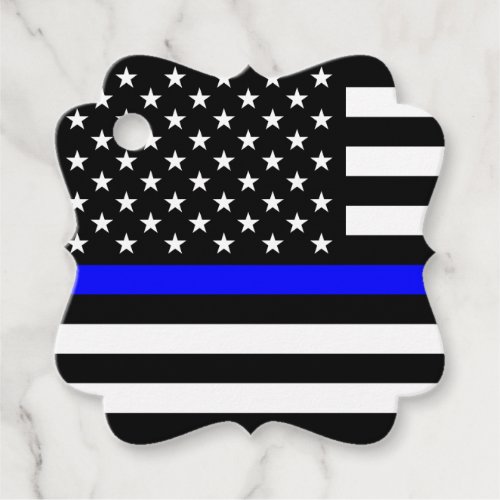 Thin Blue Line Police Cops American Flag Favor Tags