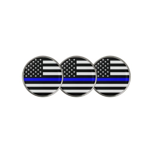 Thin Blue Line Police Cops American Flag Golf Ball Marker