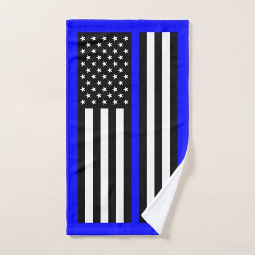 Thin Blue Line Police Cops American Flag Hand Towel