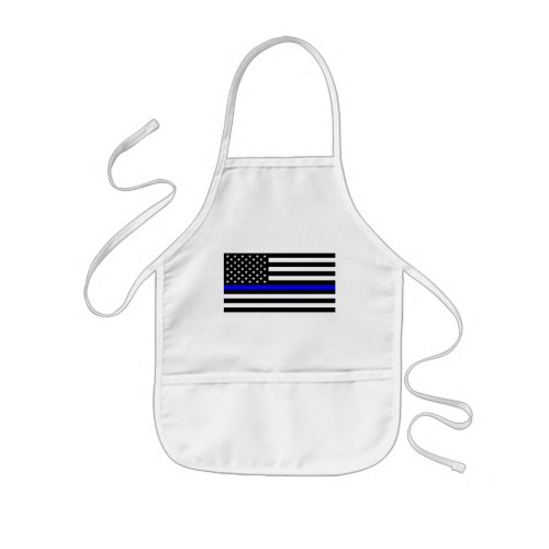 Thin Blue Line Police Cops American Flag Kids Apron