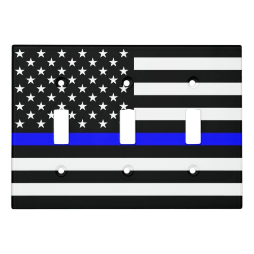 Thin Blue Line Police Cops American Flag Light Switch Cover