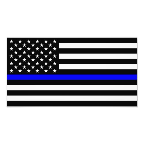 Thin Blue Line Police Cops American Flag Photo Print