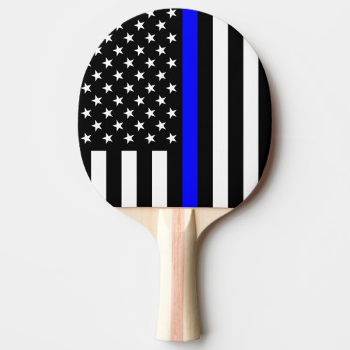 Thin Blue Line Police Cops American Flag Ping Pong Paddle