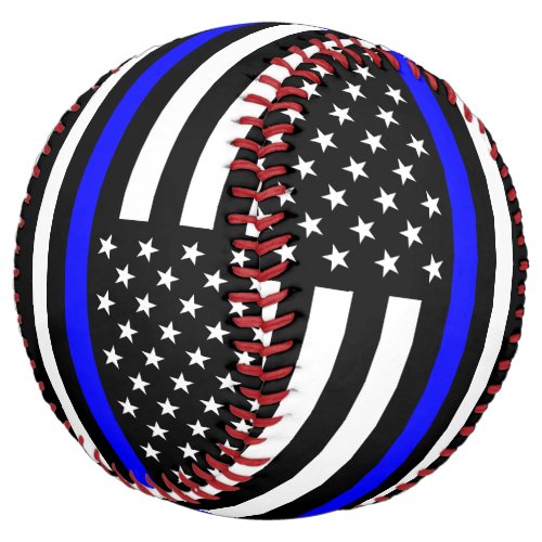 Thin Blue Line Police Cops American Flag Softball