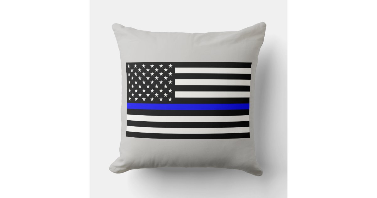 Thin Blue Line Police Cops American Flag Seat Cushion