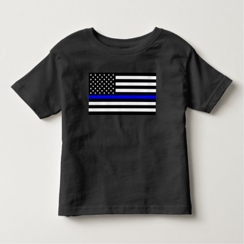 Thin Blue Line Police Cops American Flag Toddler T_shirt