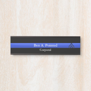 Thin Blue Line - Police Corporal Rank Door Sign