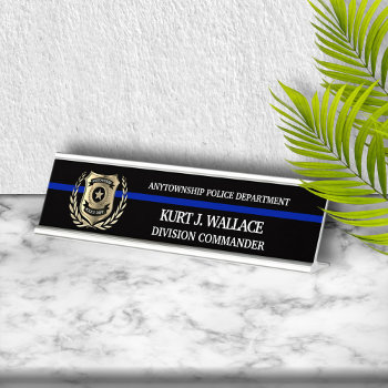 Thin Blue Line Police Desk Name Plate by reflections06 at Zazzle