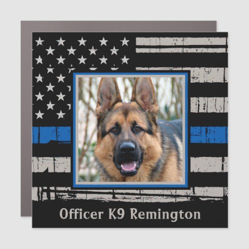 Thin Blue Line _ Police Dog _ Police Officer K9 Car Magnet