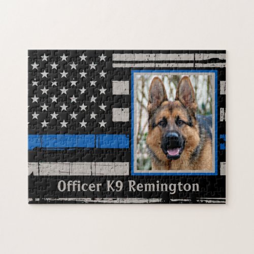 Thin Blue Line _ Police Dog _ Police Officer K9 Jigsaw Puzzle