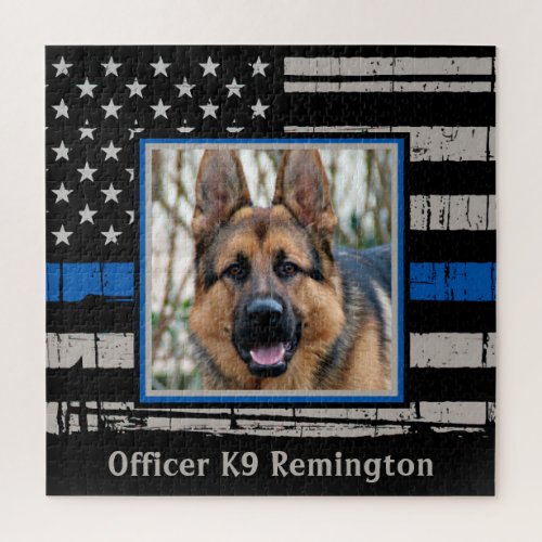 Thin Blue Line _ Police Dog _ Police Officer K9 Jigsaw Puzzle