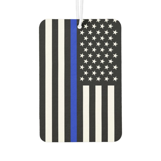 Thin Blue Line Police Flag Air Freshener (Back)