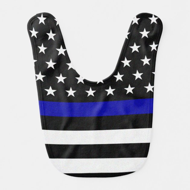 Thin Blue Line Duty Honor Courage Police USA Baby Newborn Infant Bib For Babies 