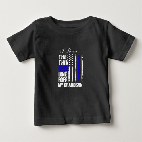 Thin Blue Line Police Flag Back The Blue Baby T_Shirt