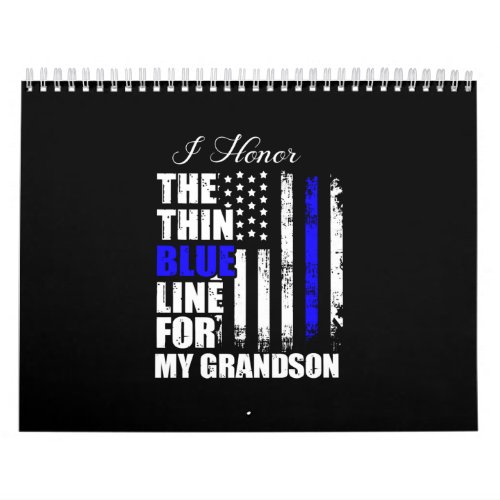 Thin Blue Line Police Flag Back The Blue Calendar