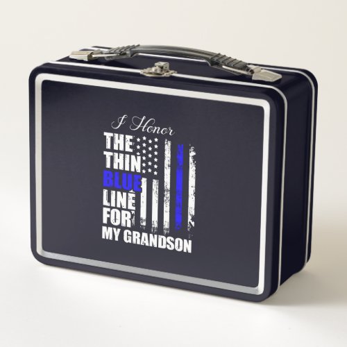 Thin Blue Line Police Flag Back The Blue Metal Lunch Box