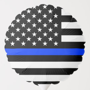 Thin Blue Line Police Flag Balloon