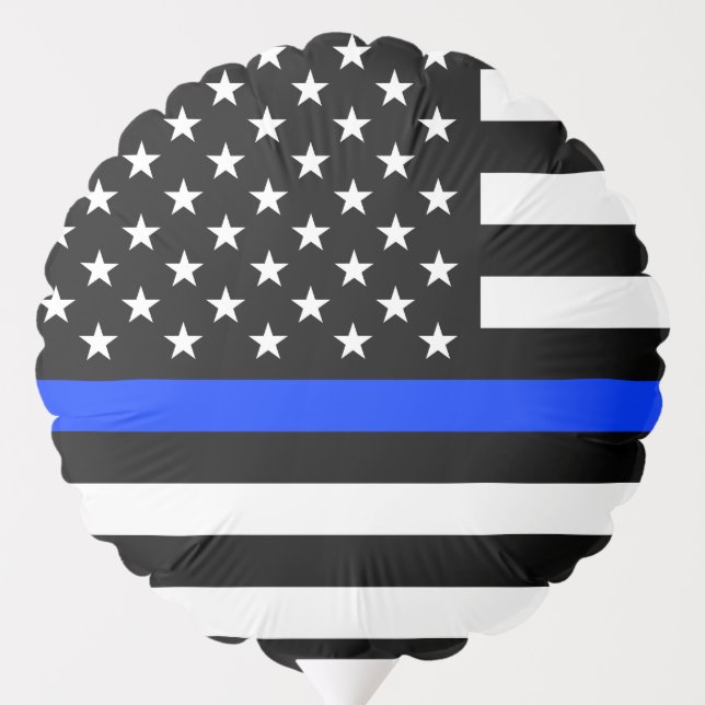 Thin Blue Line Police Flag Balloon (Back)