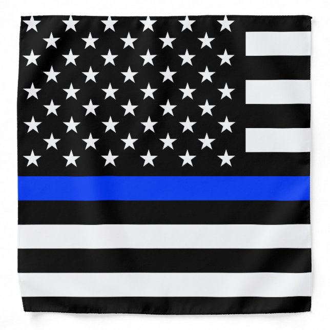Thin Blue Line Police Flag Bandana (Front)