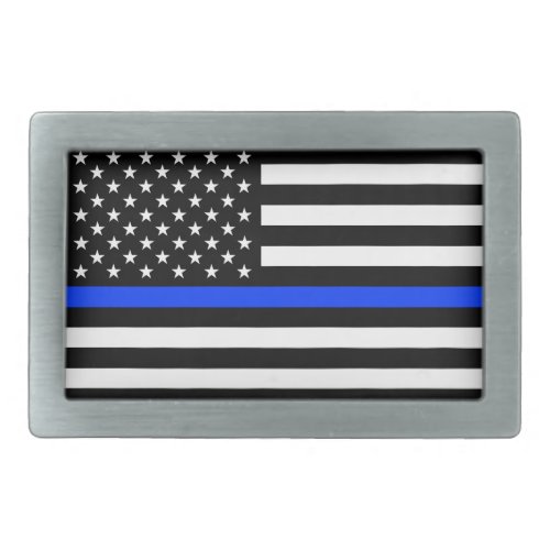 Thin Blue Line Police Flag Belt Buckle